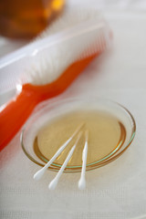 Illustration of organic natural cosmetics Hair oil