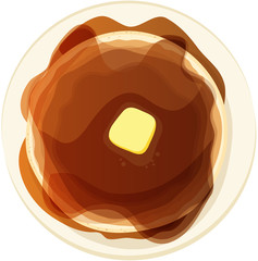 Plate of Pancakes with Butter and Syrup