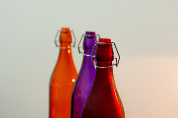 Colorful bottle made up of glass