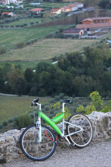 Bicicletta sulla rocca