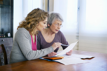 Senior woman with her carer