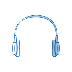 technology headphones device music sound icon vector illustration