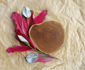 Frame of a wreath of calla