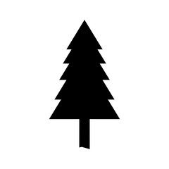 silhouette pine tree natural forest botanical vector illustration