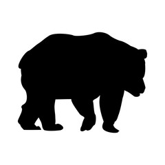 silhouette bear animal forest wild life image vector illustration
