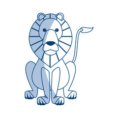 lion sits dangerous predator animal vector illustration