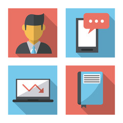 white background with business icons profiles vector illustration