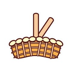 wicker basket crate vector illustration graphic design icon
