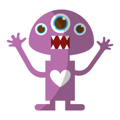 funny monster character icon vector illustration design