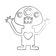 funny monster character icon vector illustration design