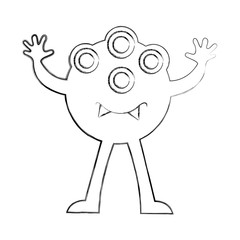 funny monster character icon vector illustration design