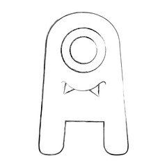 funny monster character icon vector illustration design