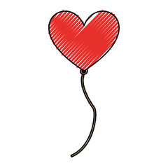 balloon air with shape heart vector illustration design
