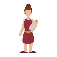 faceless mom son vector illustration graphic design icon
