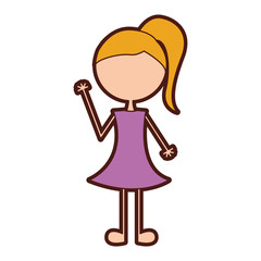 cute girl drawing character vector illustration design