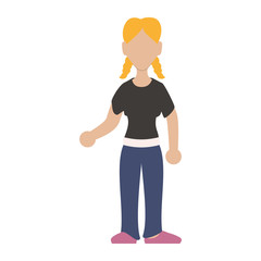 faceless woman girl vector illustration graphic design icon