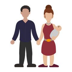 family faceless together vector illustration graphic design icon