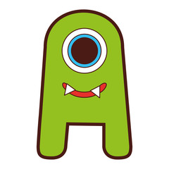 funny monster character icon vector illustration design