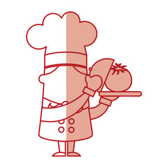 funny chef with tomato avatar character vector illustration design