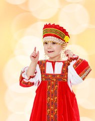 Girl in Russian national costume.