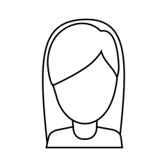avatar woman with long hair icon over white background vector illustration