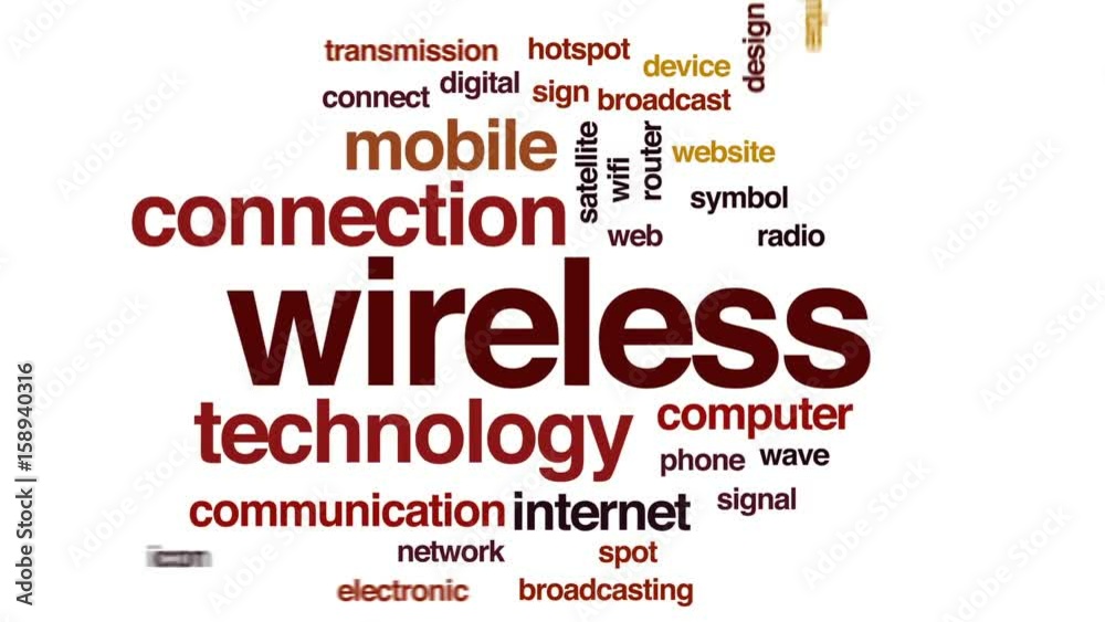 Wall mural Wireless animated word cloud, text design animation.