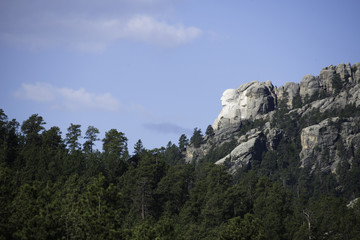 Profile View of Mount Rushmore in South Dakota.