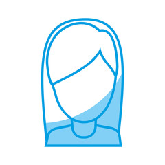 avatar woman with long hair icon over white background vector illustration