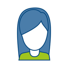 avatar woman with long hair icon over white background vector illustration