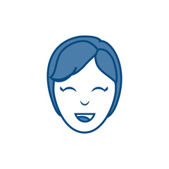 cartoon woman smiling icon over white background vector illustration
