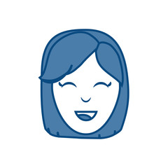 cartoon woman smiling icon over white background vector illustration