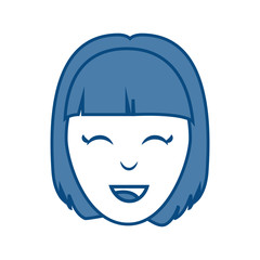 Obraz na płótnie Canvas cartoon woman smiling icon over white background vector illustration