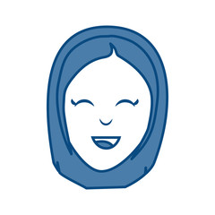 cartoon woman smiling icon over white background vector illustration