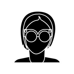 hipster woman wearing glasses icon over white background vector illustration