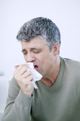 Man sneezing