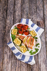 Baked fish with vegetables