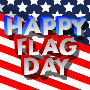 Vector illustrated banner or poster for the U.S.A.'s Flag Day holiday.