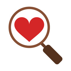 search heart flat illustration icon vector design graphic