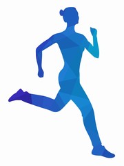illustration of a running woman, vector draw