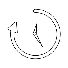 clock icon over white background vector illustration