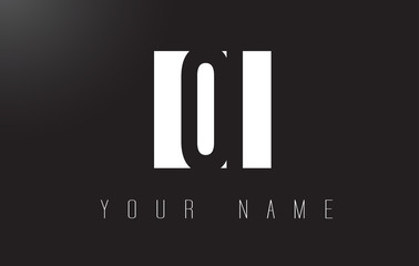 OI Letter Logo With Black and White Negative Space Design.