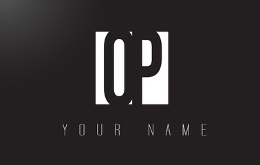 OP Letter Logo With Black and White Negative Space Design.