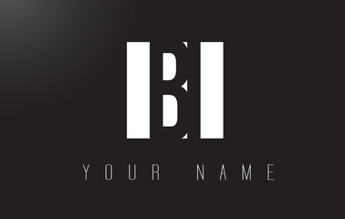 BI Letter Logo With Black and White Negative Space Design.
