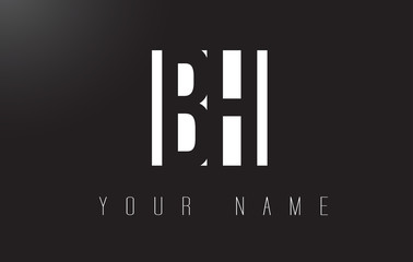 BH Letter Logo With Black and White Negative Space Design.