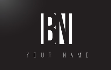 BN Letter Logo With Black and White Negative Space Design.