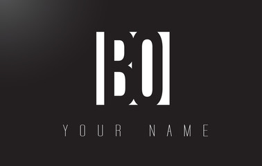 BO Letter Logo With Black and White Negative Space Design.