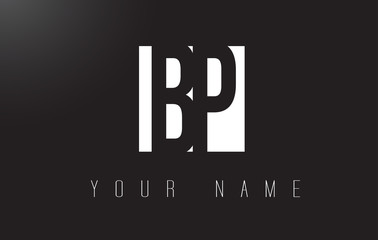 BP Letter Logo With Black and White Negative Space Design.