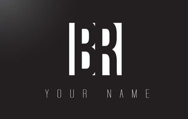 BR Letter Logo With Black and White Negative Space Design.