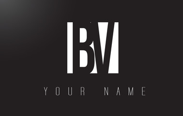 BV Letter Logo With Black and White Negative Space Design.