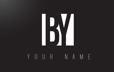 BY Letter Logo With Black and White Negative Space Design.
